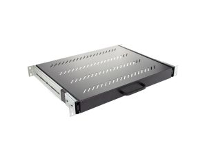 Półka wysuwana do szafy RACK 19 cali 1U 350mm z uchwytem grafit NEKU