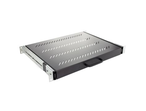 Półka wysuwana do szafy RACK 19 cali 1U 350mm z uchwytem grafit NEKU