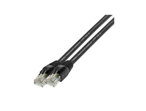 Patchcord zewnętrzny linka UTP kat.6 PVC+PE czarny 20m NEKU