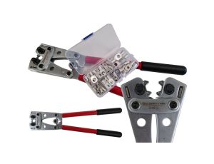 Praska do kabli 6-50mm2 z zestawem końcówek / Zaciskarka do końcówek i tulejek kablowych 6-10-16-25-35-50 / K055/SET