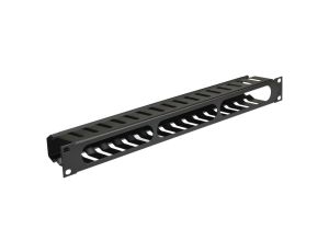 Organizator kabli do szafy RACK 19 1U metalowy czarny NEKU zamykany