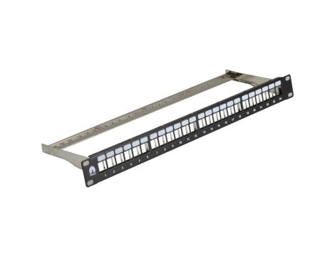 Patch panel pusty RACK 19 1U na 24 moduły keystone STP czarny NEKU