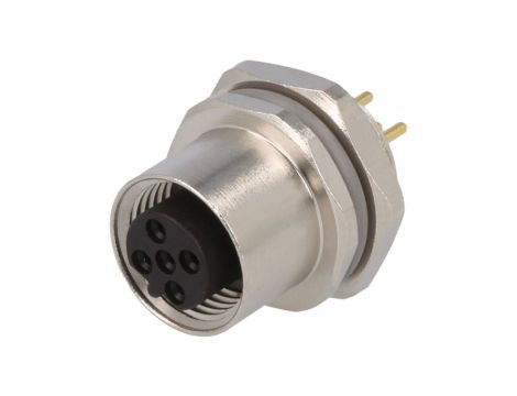 Złącze okrągłe M12 żeńskie proste montaż THT 5-PIN 60V T4143412051-000
