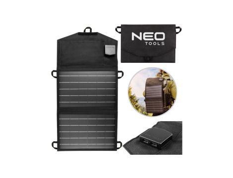 Ładowarka solarna, panel słoneczny na plecak 15W 2x USB Typ-A NEO 90-140