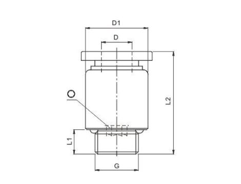Złączka pneumatyczna wtykowa prosta okrągła do węża fi 10 mm, G 1/8 GZ, mosiądz niklowany - 2