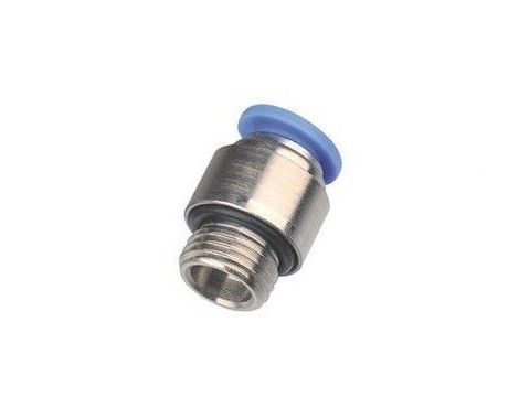 Złączka pneumatyczna wtykowa prosta okrągła do węża fi 10 mm, G 1/8 GZ, mosiądz niklowany