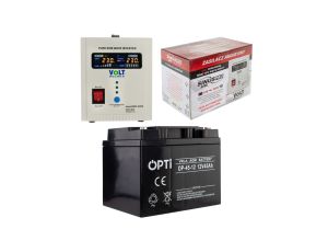 Zestaw awaryjnego zasilania pieca SINUS PRO 12V 500VA VOLT + Akumulator AGM 45Ah VOLT