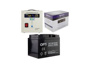 Zestaw awaryjnego zasilania pieca SINUS PRO 12V 800VA VOLT + Akumulator AGM 45Ah VOLT