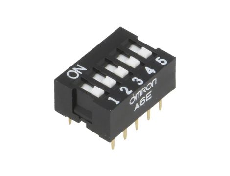 Przełącznik DIP-SWITCH Ilość sekcji 5 ON-OFF 0,025A/24VDC -N A6E-5101
