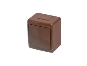 BETA Wyłącznik hermetyczny pojedynczy, schodowy, brązowy, IP44 /D.3210WS/