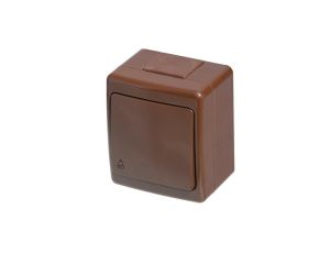 BETA Wyłącznik hermetyczny pojedynczy, dzwonkowy, brązowy, IP44 /D.3210WD/