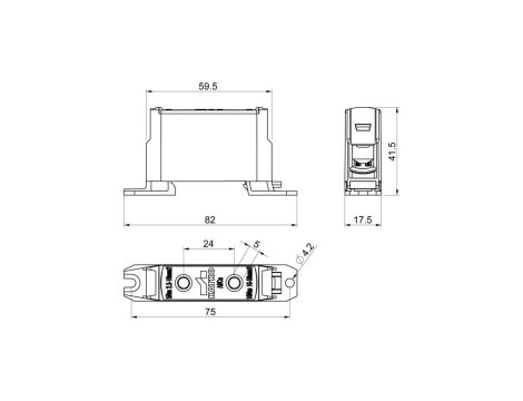 Złączka szynowa 1-torowa 50mm2 szara KATKO KL1X50