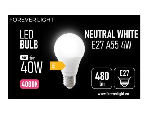 Żarówka LED E27 A55 4W 480lm 4000K klasa E Forever Light