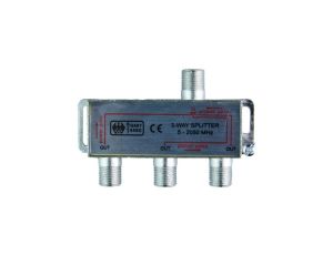 Rozdzielacz Splitter antenowy F na 3 TV metalowy, kompatybilny z DVB-T i SAT