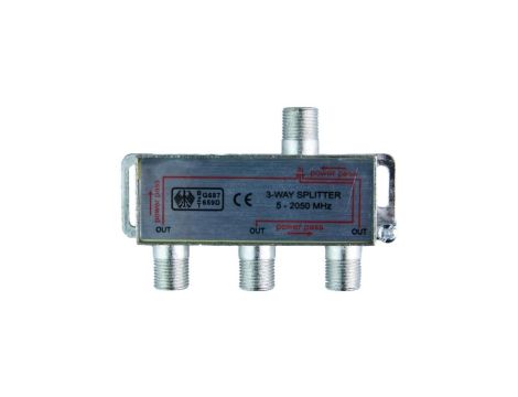 Rozdzielacz Splitter antenowy F na 3 TV metalowy, kompatybilny z DVB-T i SAT