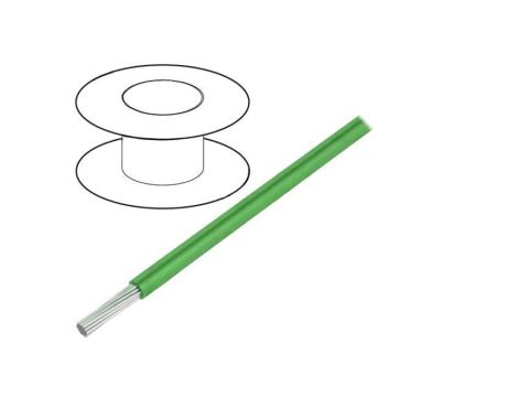 Przewód HookUp Wire linka Cu 30AWG PTFE zielony 600V 305m 5851 GR001