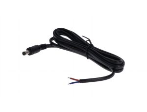 Wtyk DC 5.5x2.1 przewód czarny 150cm 18awg