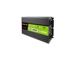 Przetwornica napięcia Green Cell PowerInverter LCD 24 V 3000W/60000W Przetwornica samochodowa z wyświetlaczem - czysty sinus