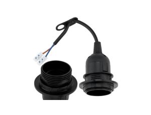 Oprawka Remontowa Budowlana na Żarówke E27 Prowizorka z Przewodem i Kostką Zaciskową czarna