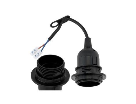 Oprawka Remontowa Budowlana na Żarówke E27 Prowizorka z Przewodem i Kostką Zaciskową czarna