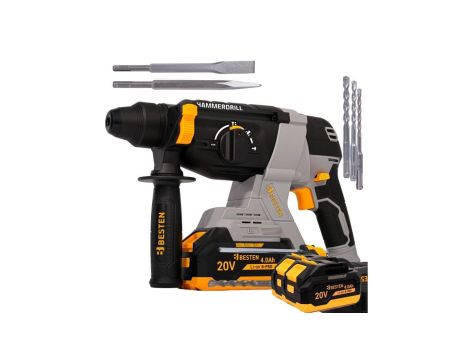 Wiertarka Młotowiertarka Akumulatorowa Młot Udarowy Mocna SDS+ 2xAKU 4AH 2J BESTEN BE0002904