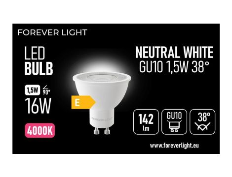 Żarówka LED GU10 38 1.5W 142lm 4000K klasa E Forever Light