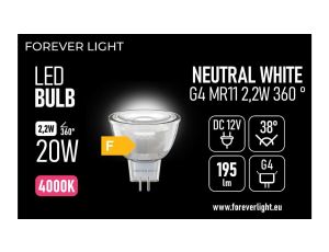 Żarówka LED G4 MR11 38 2.2W 195lm 4000K 12V szklana klasa F Forever Light