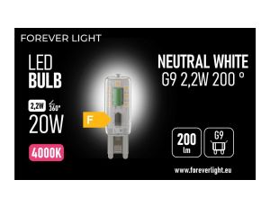 Żarówka LED G9 2.2W 200lm 4000K klasa F Forever Light