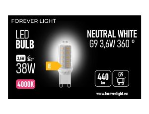 Żarówka LED G9 3.6W 440lm 4000K ceramiczna klasa E Forever Light