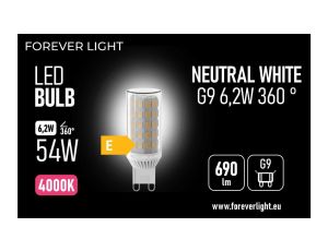 Żarówka LED G9 6.2W 690lm 4000K ceramiczna klasa E Forever Light
