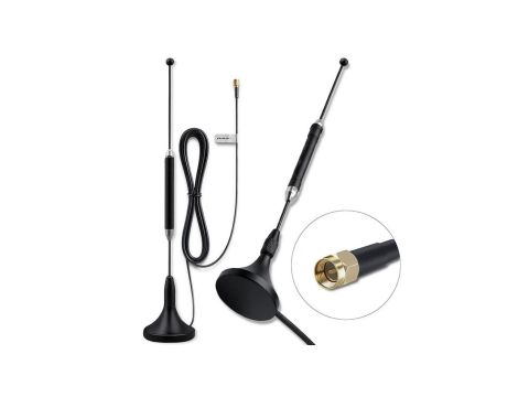 Qoltec Antena 4G LTE z podstawą magnetyczną 5dBi dookólna wewnętrzna 600-2700 MHz SMA 3m