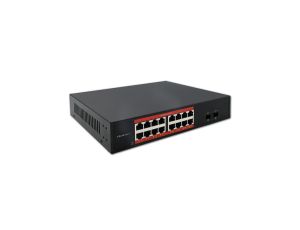Qoltec Przełącznik sieciowy SWITCH Gigabit Ethernet 16x RJ45 2x SFP 1000 Mb/s