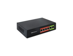 Qoltec Przełącznik sieciowy SWITCH FAST Ethernet PoE 4x RJ45 2x RJ45 Uplink 65W 10/100Mb/s