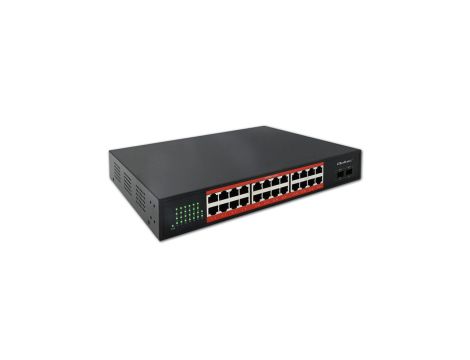 Qoltec Przełącznik sieciowy SWITCH Gigabit Ethernet 24x RJ45 2x SFP 1000 Mb/s