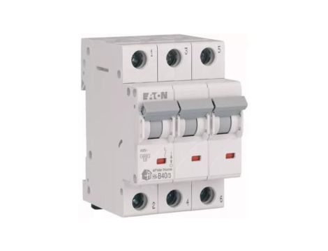 Wyłącznik nadprądowy S bezpiecznik 3-fazowy B40 (B 40A) 3-biegunowy 3P (230/400V AC) 3-modułowy EATON
