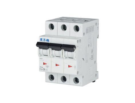 Wyłącznik różnicowoprądowy PL6 3-fazowy 4A 6kA typ C 3-biegunowy 3P (400V AC) 3-modułowy EATON 286598