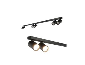 Oprawa sufitowa/naścienna punktowa natynkowa listwa typu spot MALGA 6 LINE BLACK 6xGU10 czarna listwa IP20