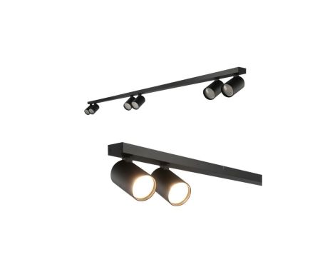 Oprawa sufitowa/naścienna punktowa natynkowa listwa typu spot MALGA 6 LINE BLACK 6xGU10 czarna listwa IP20