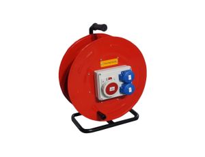 IP67 2xGS230V 16A, 1xCEE 16A 5P 400V, 20m Przedłużacz budowlany siłowy na metalowym bębnie, H07RN-F 5x2,5mm2 PARTNERSITE 17433