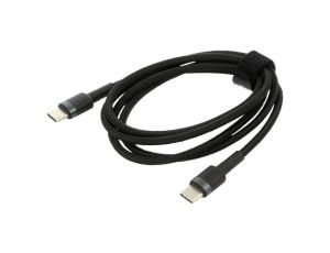 Kabel USB C wtyk z obu stron 1m czarny tekstylny 60W CATKLF-GG1