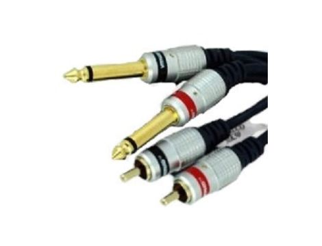 VITALCO MK50 Kabel Audio 2x Jack 6,3mm Mono (wtyk) / 2x RCA Cinch (wtyk) 3m