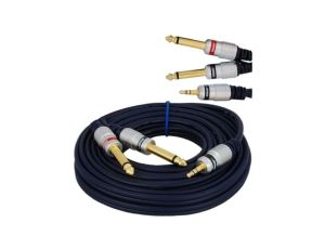 VITALCO MK71 Kabel Audio mini Jack 3,5mm Stereo (wtyk) / 2x Jack 6,3mm Mono (wtyk) 3m