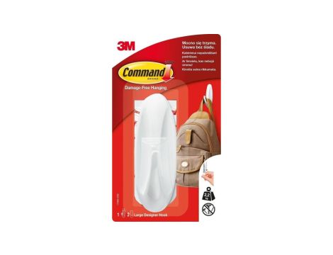 Haczyk duży biały, udźwig 2,2kg 3M COMMAND