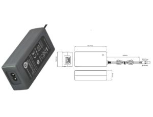 POSC12500D-C8-25 Biurkowy zasilacz impulsowy12V/5A/60W z wtykiem DC - 5.5x2.5mm