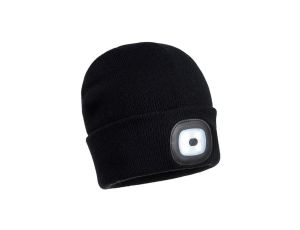 Czapka b029 z lampką led/usb czarna