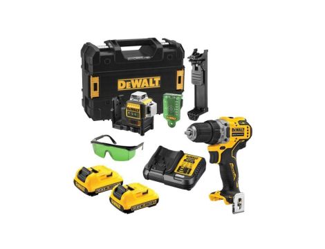 Zestaw narzędzi laser dce089g+wkrętarka dcd701