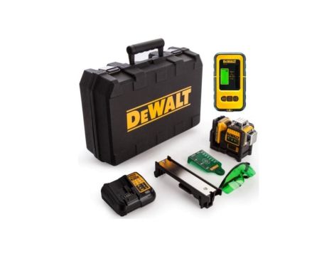 Laser liniowy 3-płaszczyznowy 10,8v 2,0ah zielony+detektor