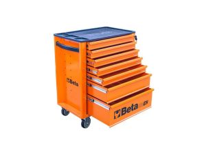 Wózek narzędziowy z 7 szufladami pomarańczowy c24eh