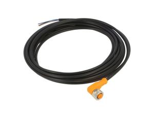 Przewód z gniazdem Złącze: M12 Gniazdo (kątowe, 3-PIN) Przewód 5m IP65/IP67 Styki pozłacane EVS005