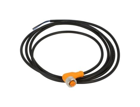 Przewód z gniazdem Złącze: M12 Gniazdo (kątowe, 3-PIN) Przewód 2m IP65/IP67 Styki pozłacane EVS004